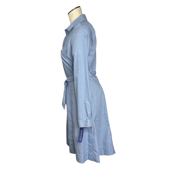 PENDLETON Blue Gingham Shirt Dress Cotton Belted Long Sleeve Western Size 4 NWT - Picture 3 of 15